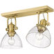 Hines 2 Light 18 inch Brushed Champagne Bronze Semi-flush Ceiling Light